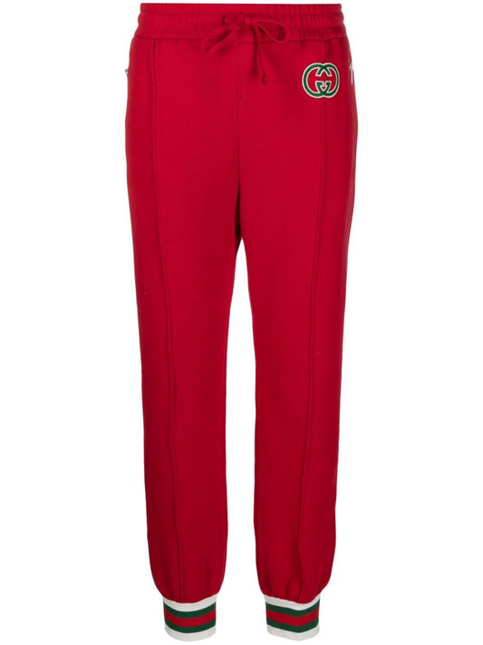 Red Logo Patch Track Pants