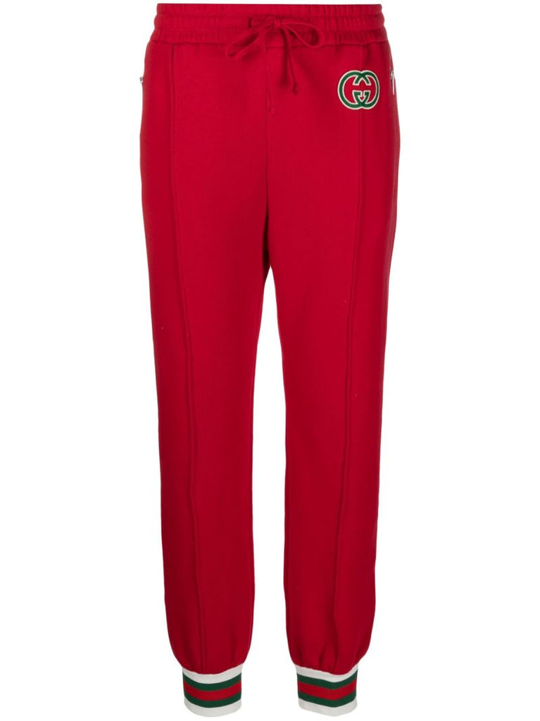 Red Logo Patch Track Pants
