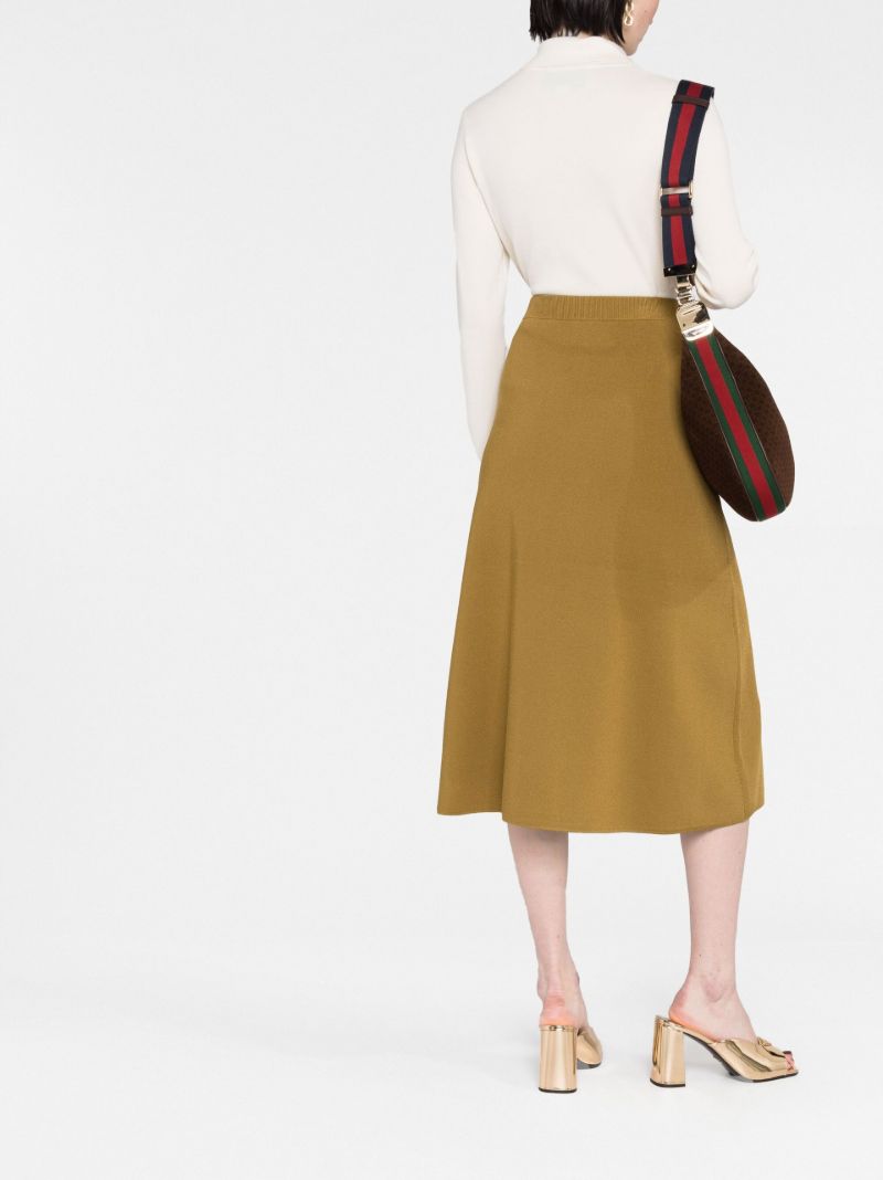 Neutral Knitted Cashmere Polo Top