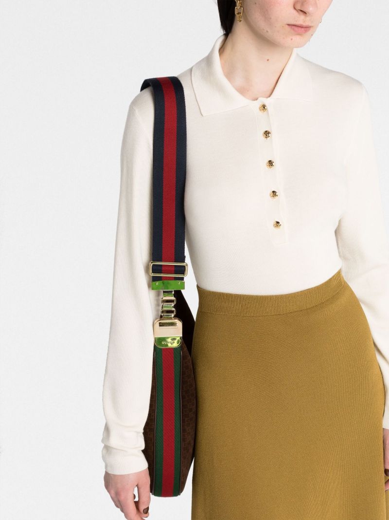 Neutral Knitted Cashmere Polo Top