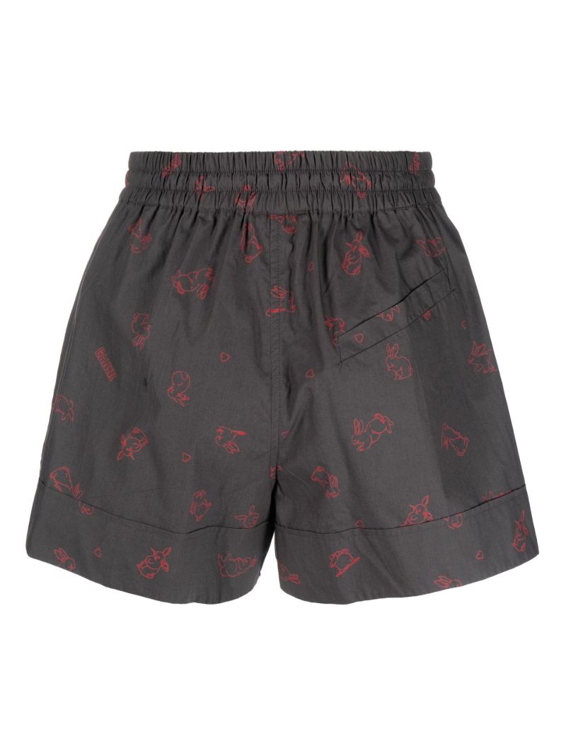 Grey Graphic Print Organic Cotton Shorts