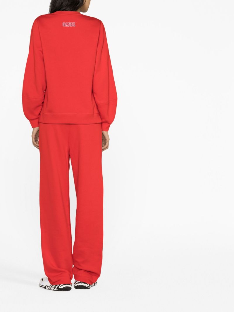 Red Logo-embroidered Sweatshirt
