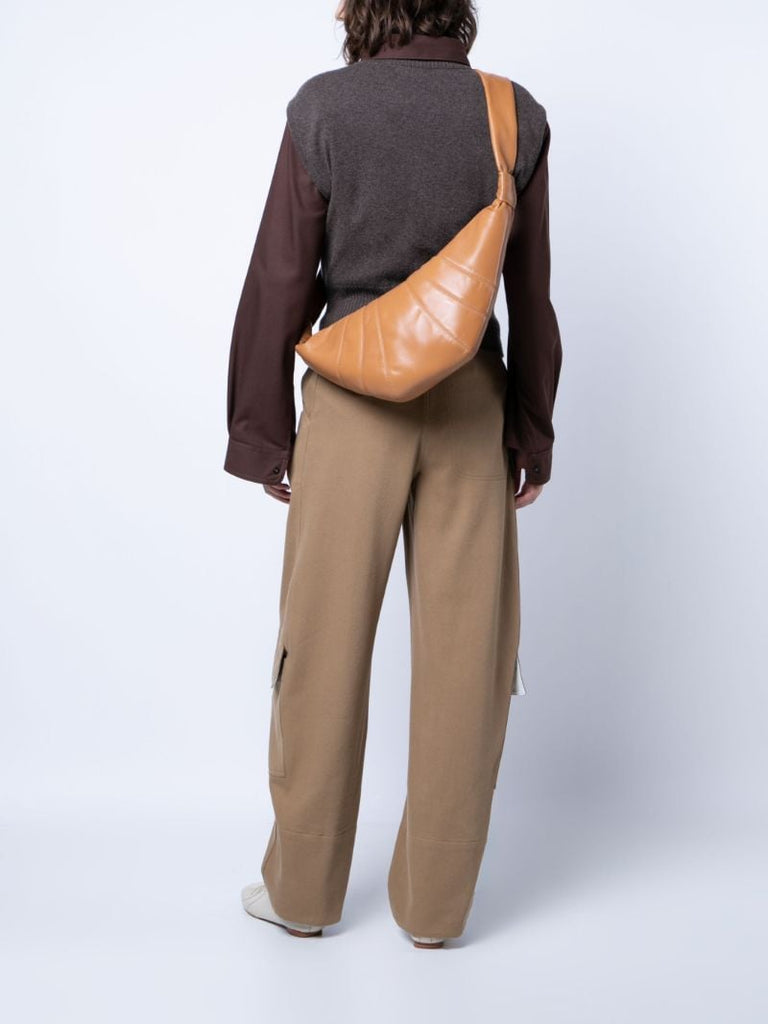 Brown Croissant Crossbody Bag