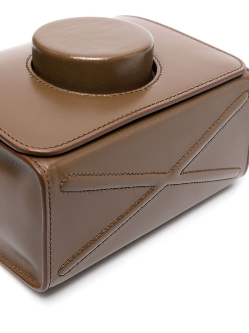 Brown Camera Boxy Crossbody Bag