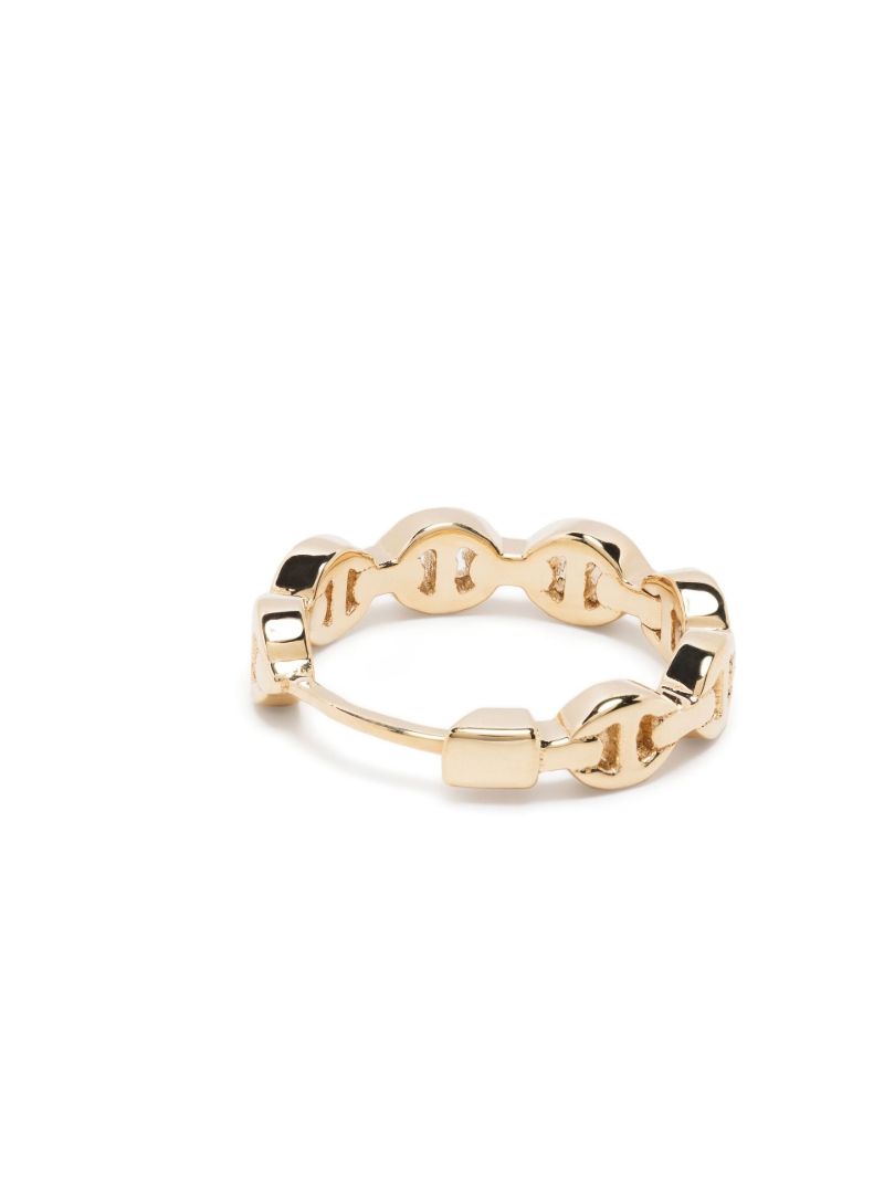 18k Yellow Gold Link Huggie Earrings