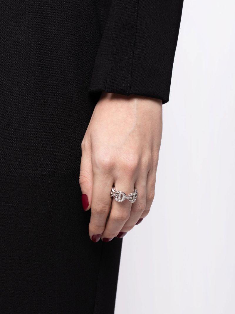 18k White Gold Classic Tri-link Diamond Ring