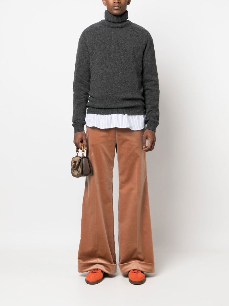 Grey Turtleneck Wool Sweater