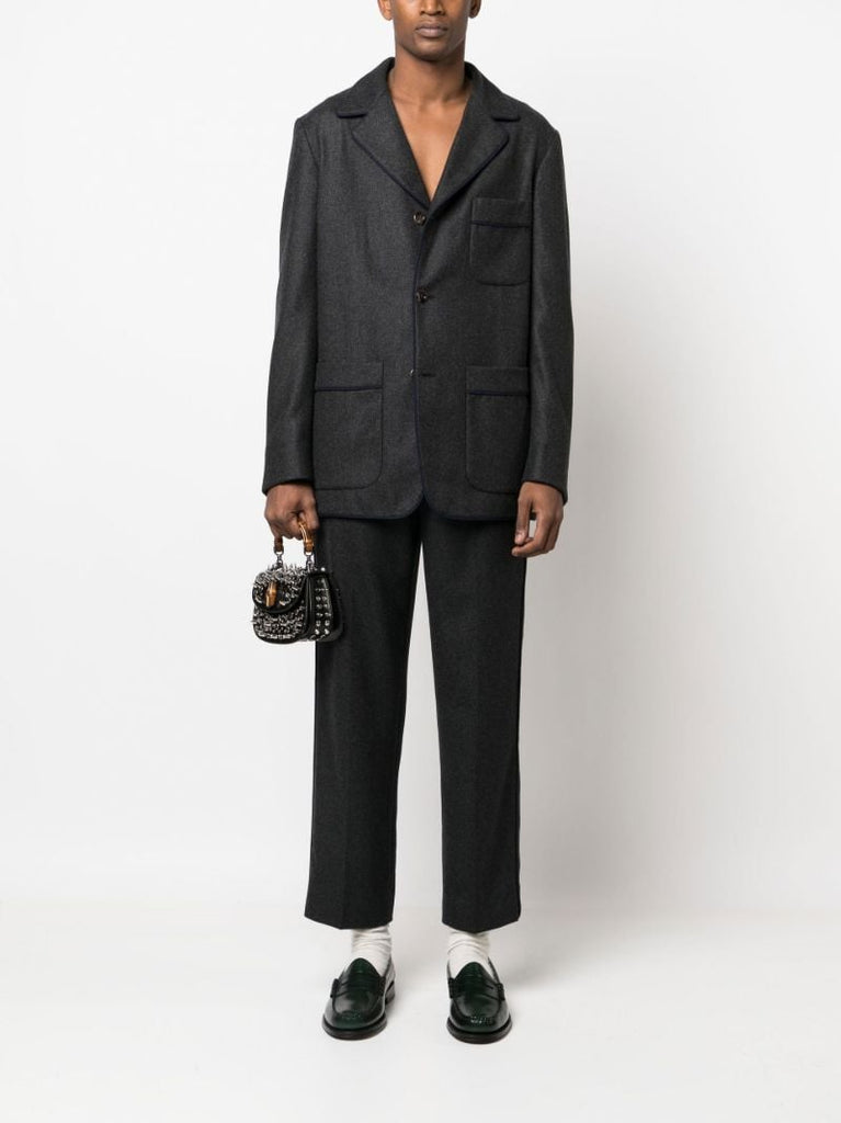 Grey Cashmere Tailored Trousers