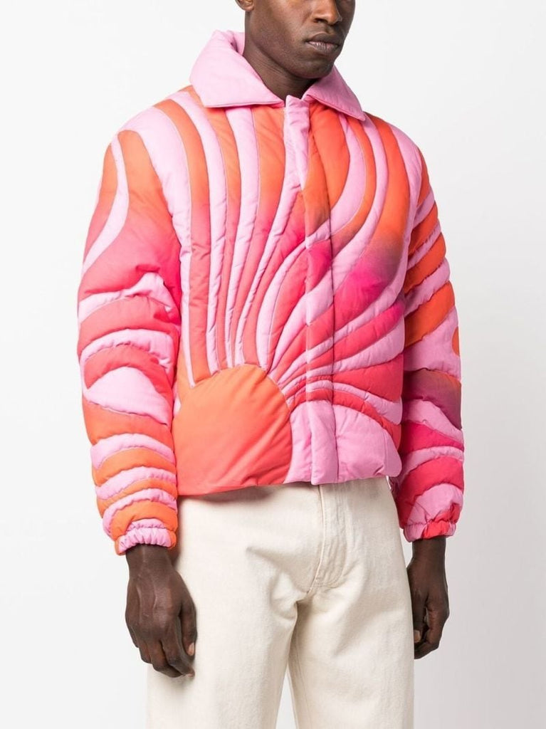 Pink Sunset Quilted Zip-up Jacket