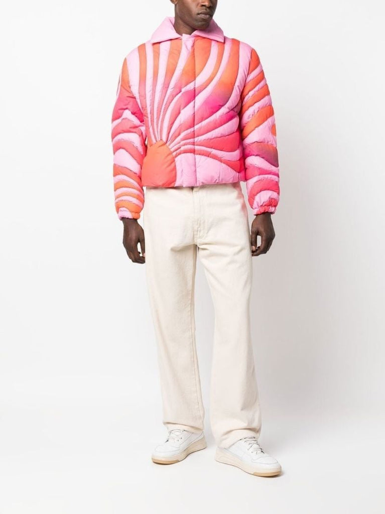 Pink Sunset Quilted Zip-up Jacket