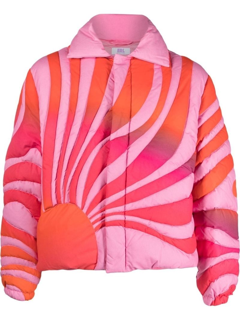 Pink Sunset Quilted Zip-up Jacket