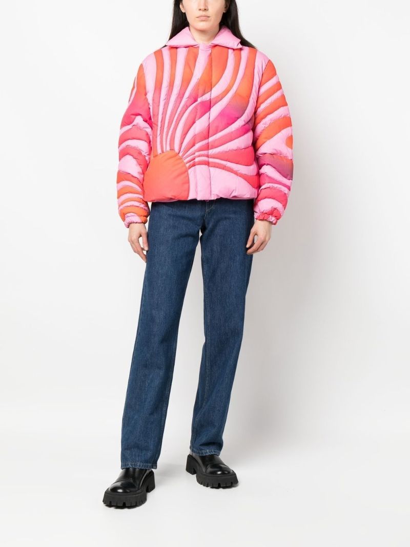 Pink Sunset Quilted Zip-up Jacket