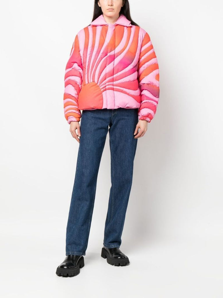 Pink Sunset Quilted Zip-up Jacket