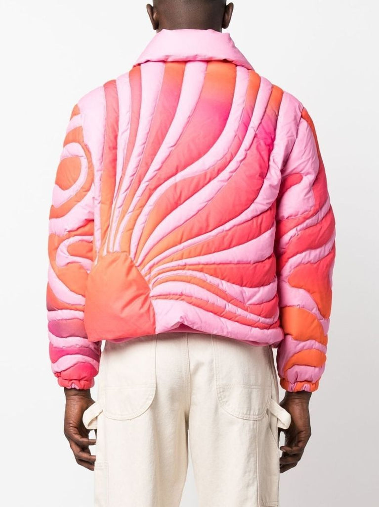 Pink Sunset Quilted Zip-up Jacket