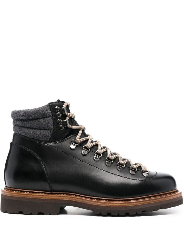 Black Leather Hiking Boots