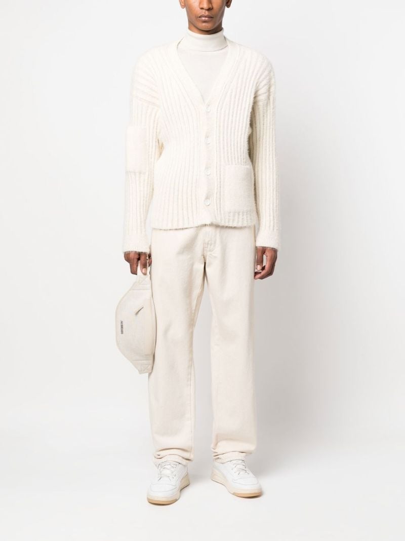 White Le Neve Ribbed Cardigan