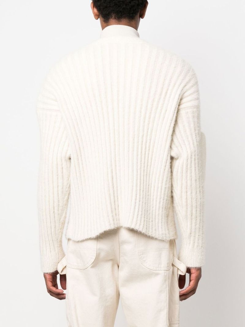 White Le Neve Ribbed Cardigan