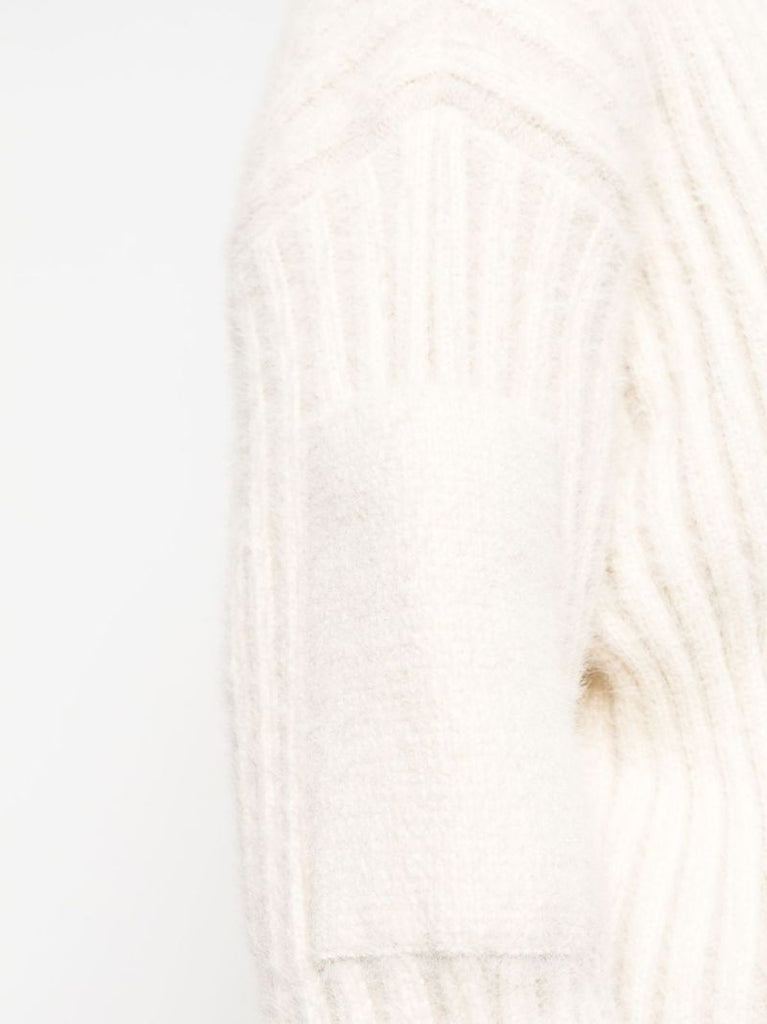 White Le Neve Ribbed Cardigan