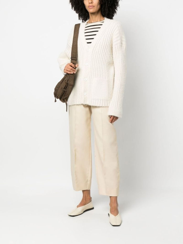 White Le Neve Ribbed Cardigan