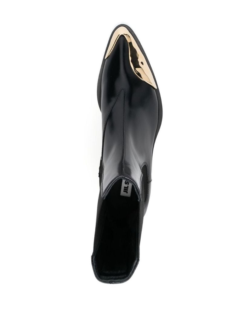 Black 35 Metal-toe Leather Ankle Boots
