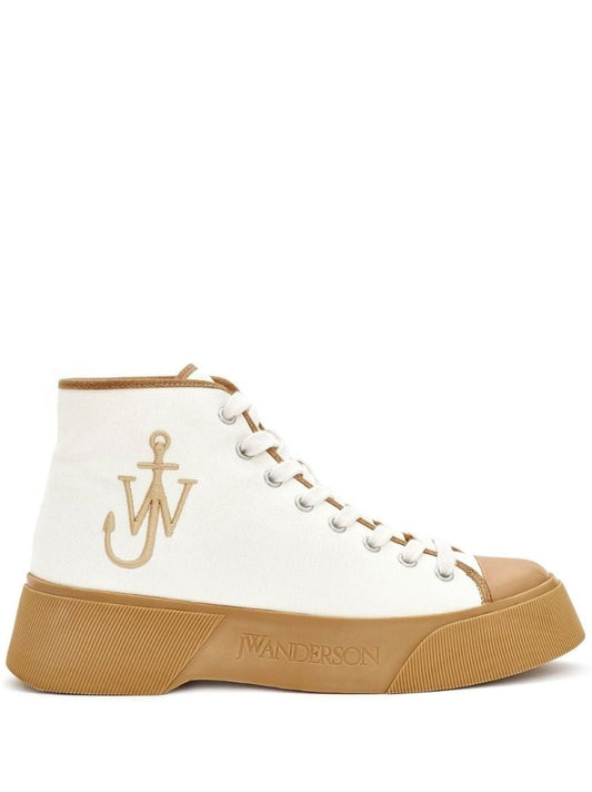White Anchor Logo High-top Sneakers