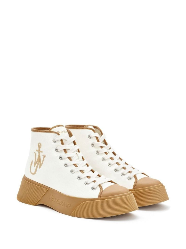 White Anchor Logo High-top Sneakers