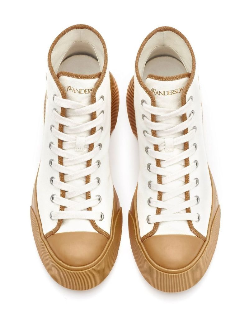White Anchor Logo High-top Sneakers