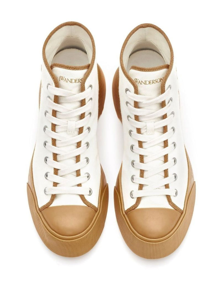 White Anchor Logo High-top Sneakers