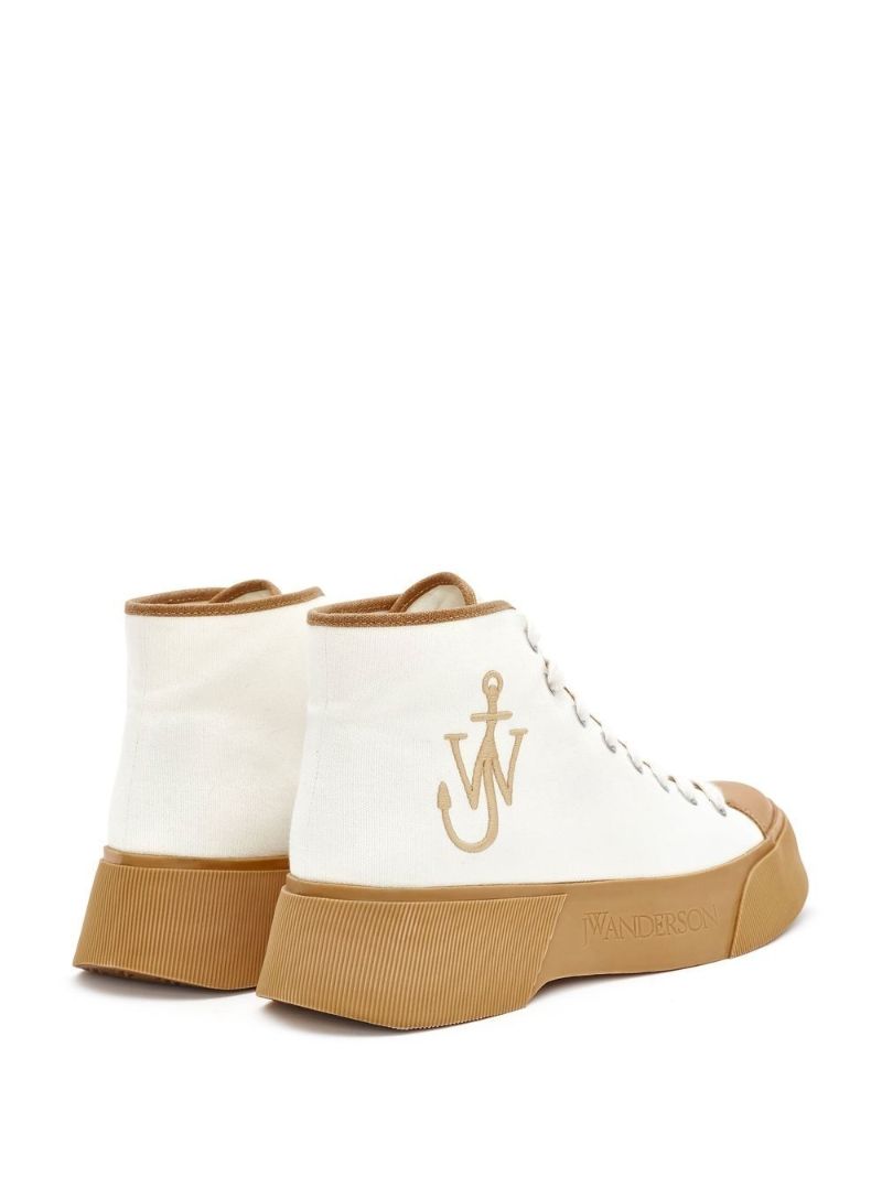 White Anchor Logo High-top Sneakers