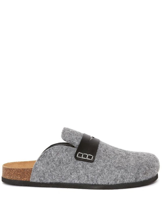 Grey Wool Slip-on Shoes