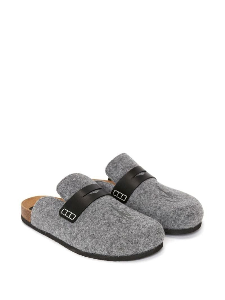 Grey Wool Slip-on Shoes