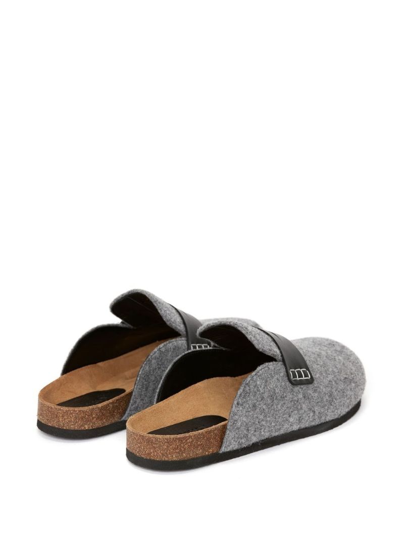 Grey Wool Slip-on Shoes