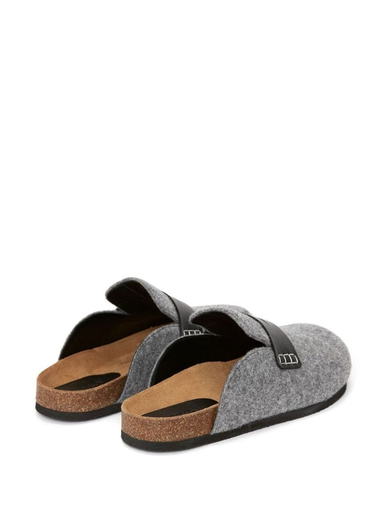 Grey Wool Slip-on Shoes