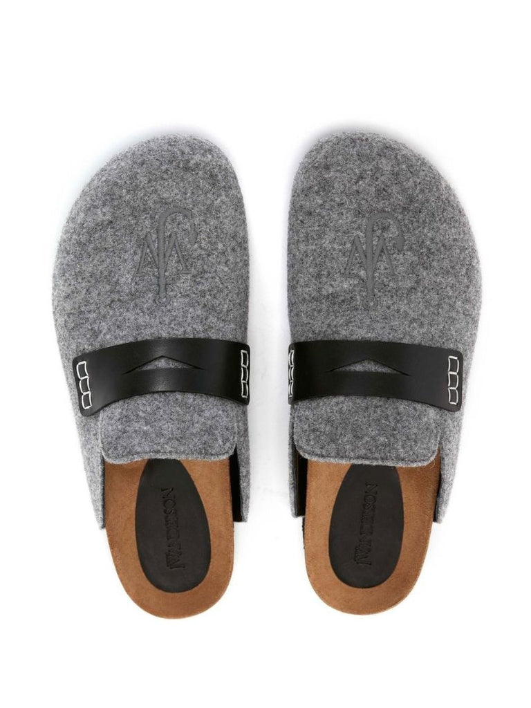 Grey Wool Slip-on Shoes