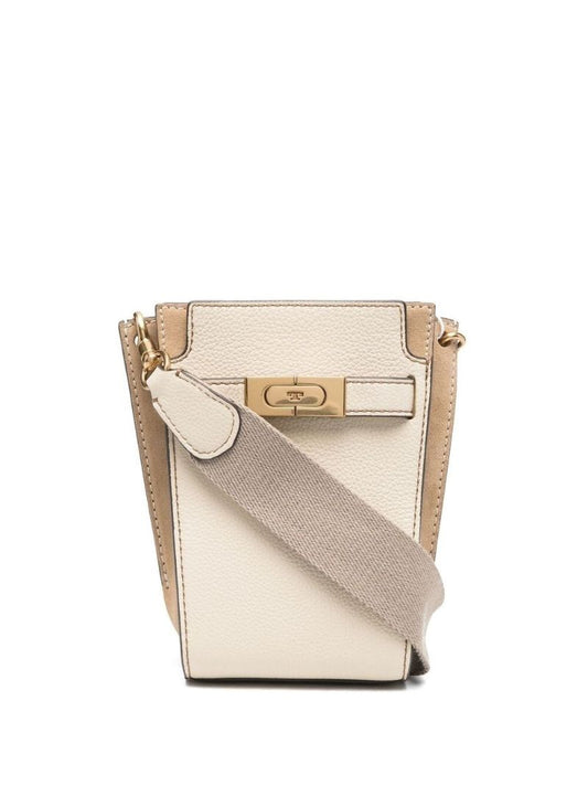 Neutral  Lee Radziwill Leather Double Bucket Bag
