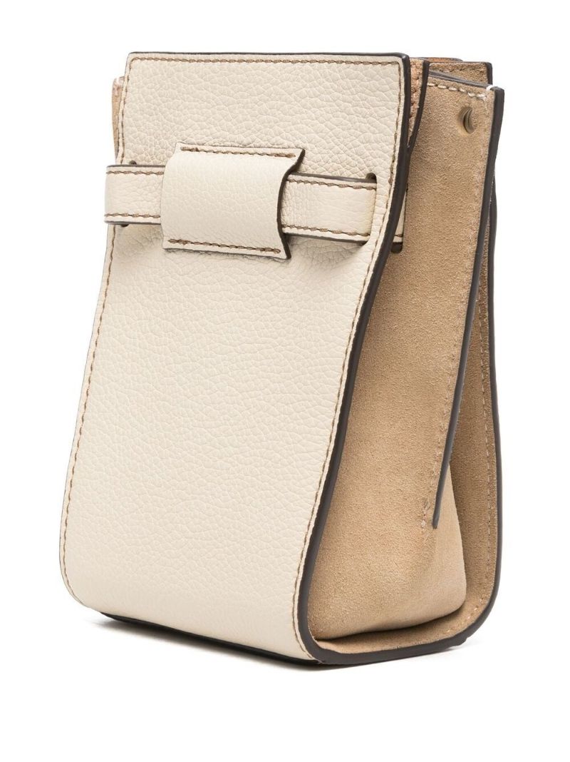 Neutral  Lee Radziwill Leather Double Bucket Bag
