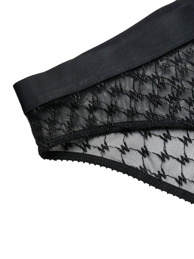 Black Monogram-jacquard Briefs