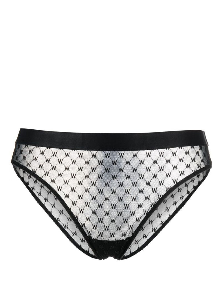 Black Monogram-jacquard Briefs