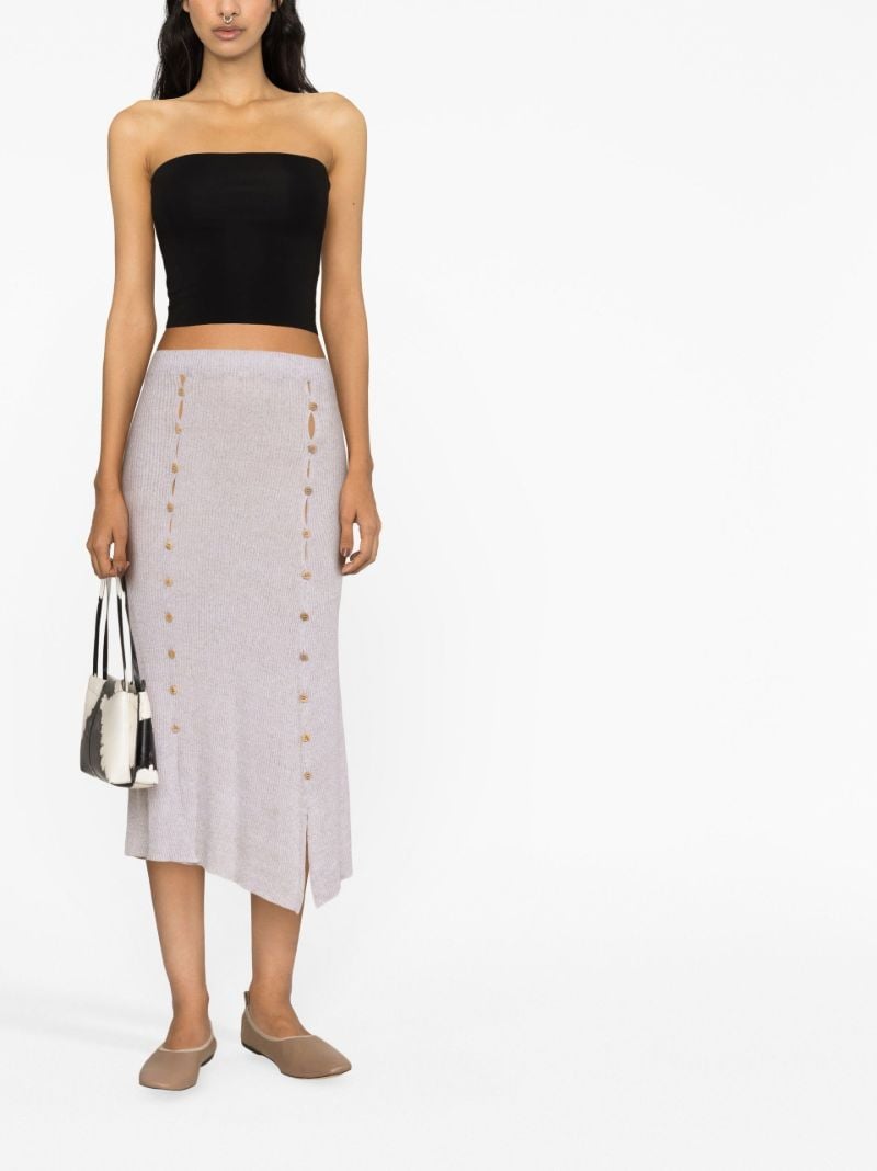 Neutral Loulou Ribbed-knit Midi Skirt