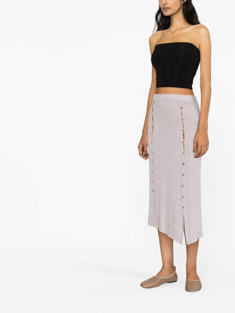 Neutral Loulou Ribbed-knit Midi Skirt