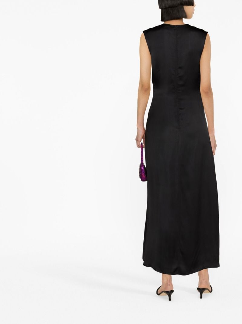 Black Copan Satin Midi Dress
