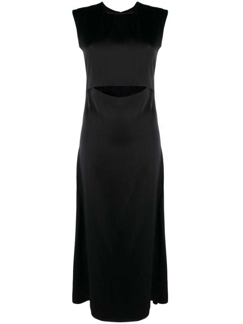 Black Copan Satin Midi Dress