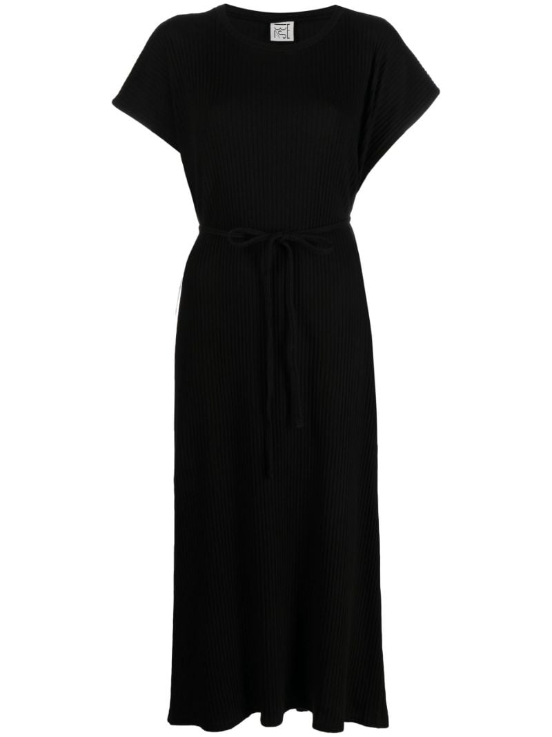 Black Shaw Ribbed Organic Cotton Dress