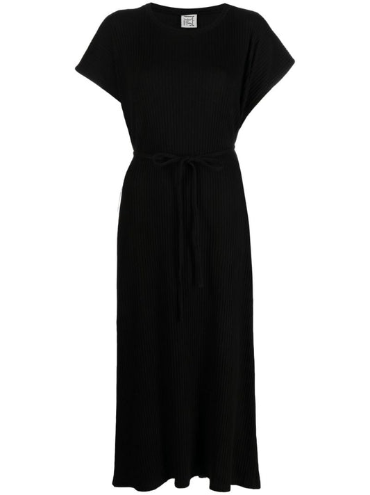 Black Shaw Ribbed Organic Cotton Dress