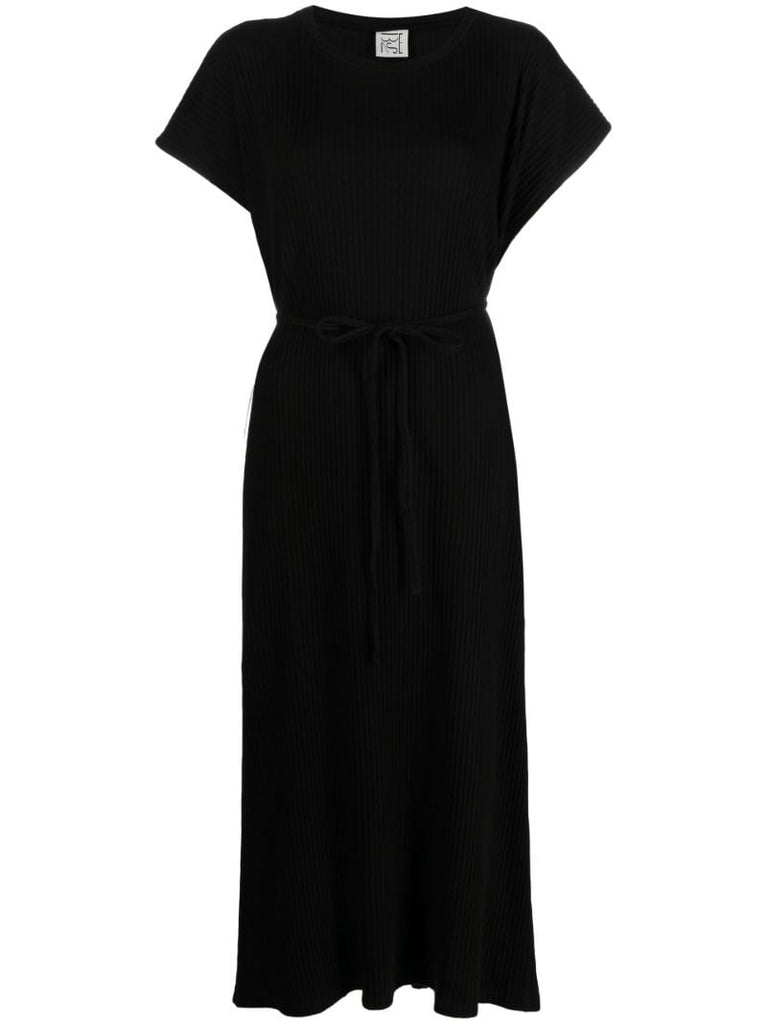 Black Shaw Ribbed Organic Cotton Dress