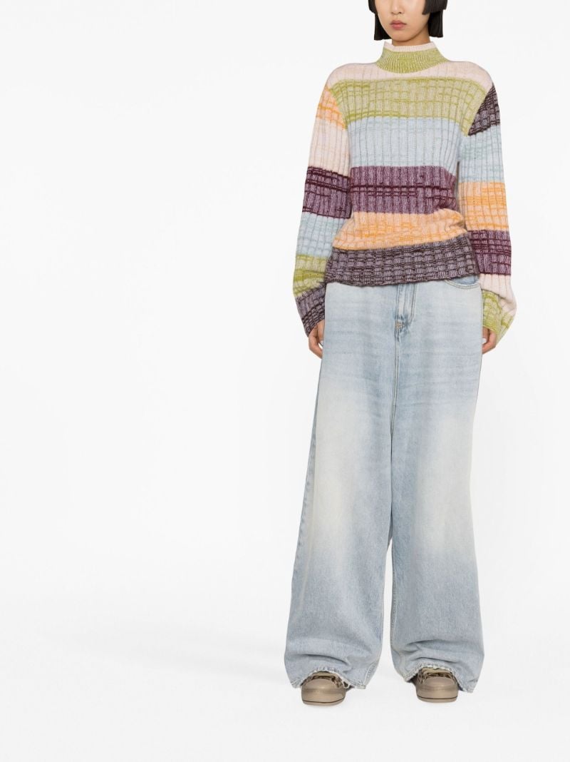 Green Oasis Striped Cashmere Sweater
