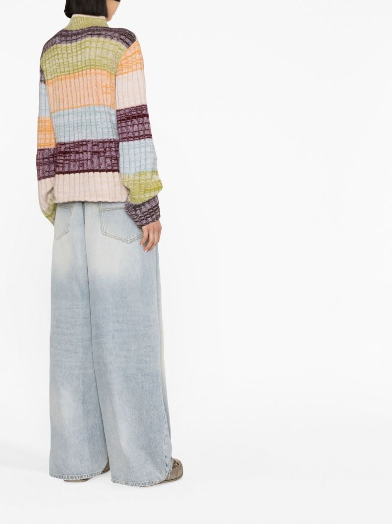 Green Oasis Striped Cashmere Sweater