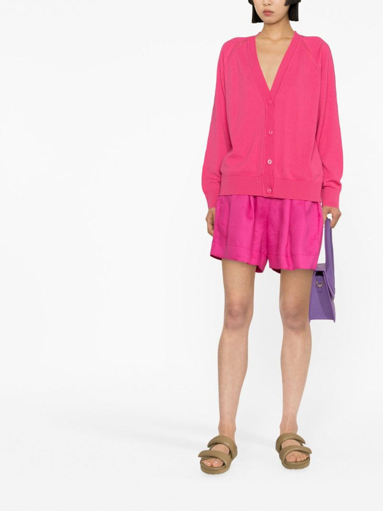 Pink V-neck Cashmere Cargian