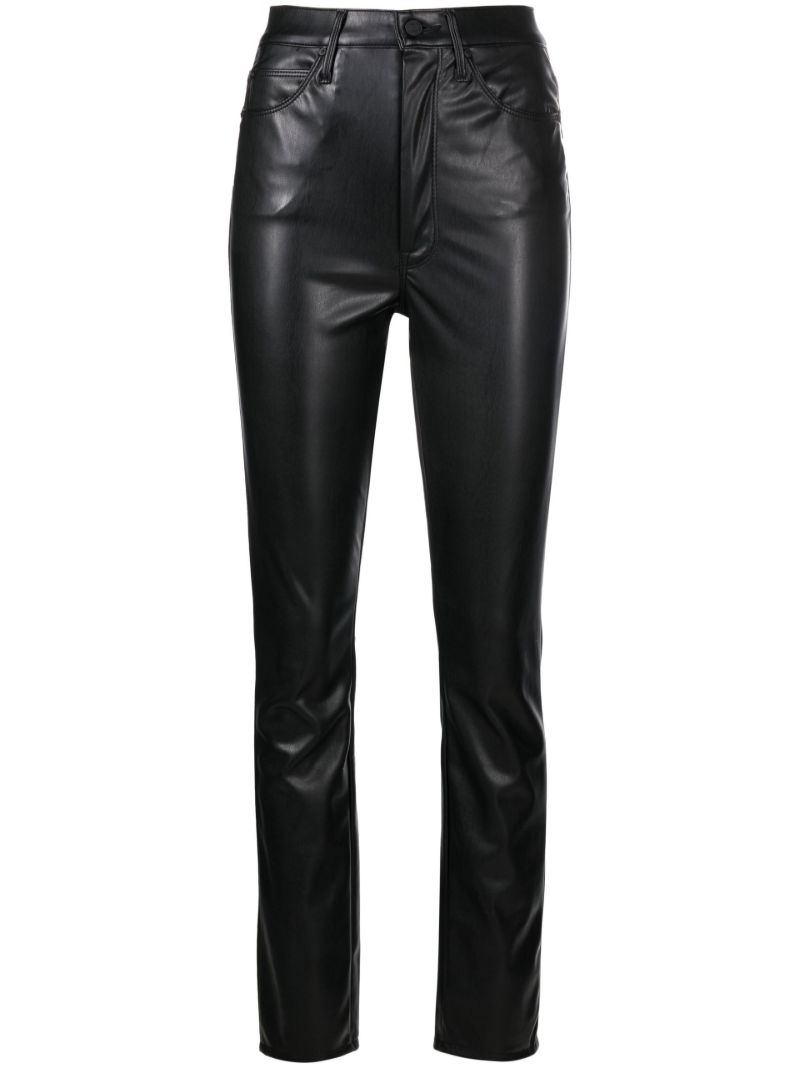 Black Faux-leather Straight-leg Trousers