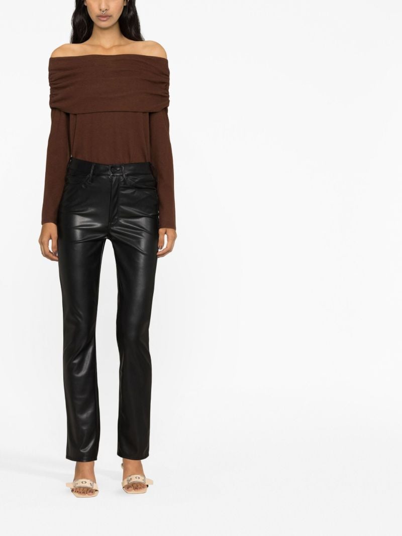 Black Faux-leather Straight-leg Trousers